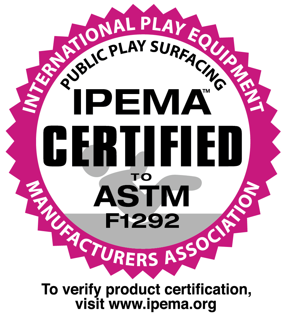IPEMA certification logo for ASTM F1292 impact attenuation standards.